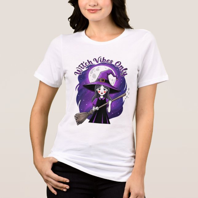 Witch Vibes Only – Cute Witch Girl Halloween shirt (Vorderseite)
