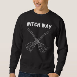 Witch Way to the Bash – Funny Halloween Broomstick Sweatshirt