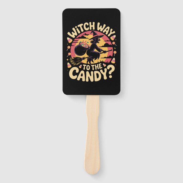 Witch Way to the Candy Halloween T-shirt Fächer (Vorderseite)