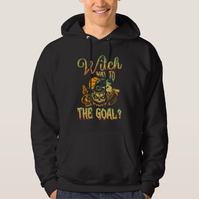 Witch Way To The Goal Sports Halloween Hoodie