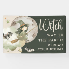 Witch Way to the Party' Kids Halloween Birthday Banner