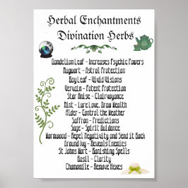 Witchcraft Herbs Psychische Entwicklung Zauber Pos Poster