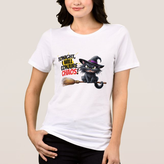 Witchers Chaos: Schwarze Katzen in Aktion Tri-Blend Shirt (Vorderseite)