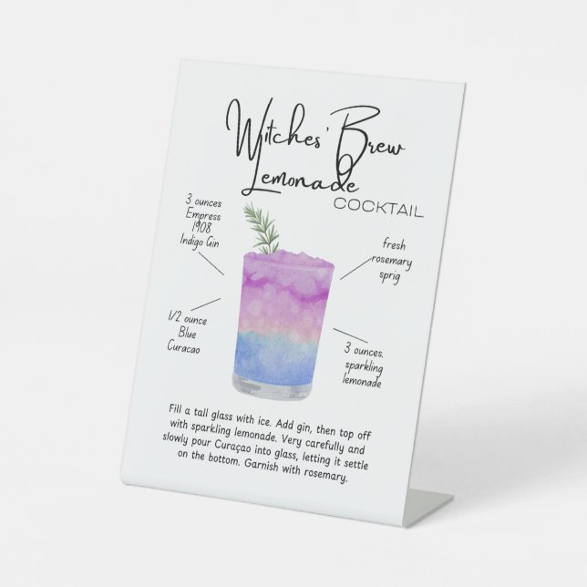 Witches’ Brew Lemonade Cocktail Sockelschild (Vorderseite)