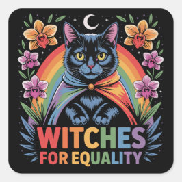 Witches For Equality Feminist Quadratischer Aufkleber