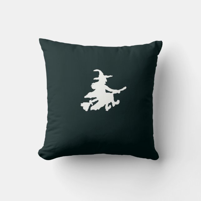 Witches on Black Throw Pillow Kissen (Vorderseite)