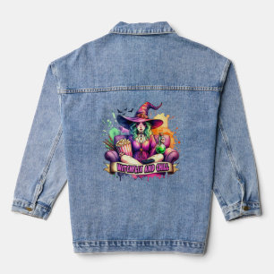 "Witchflix and Chill - Fun Hexendesign für Hallow Jeansjacke