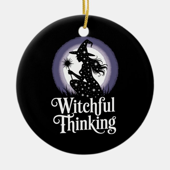 Witchful Thinking Halloween Girl T-shirt Keramik Ornament (Vorne)