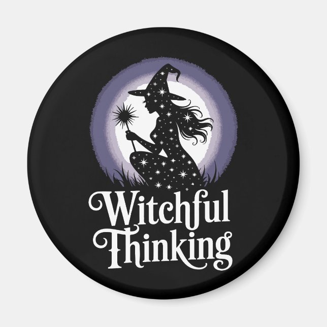 Witchful Thinking Halloween Girl T - Shirt Magnet (Vorne)