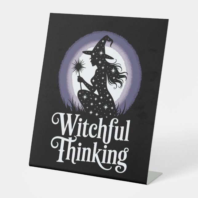 Witchful Thinking Halloween Girl T-shirt Sockelschild (Vorderseite)