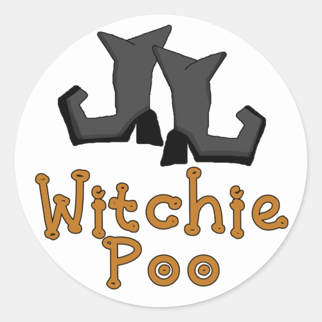 Witchie Poo T - Shirt und Geschenke Runder Aufkleber (Vorderseite)