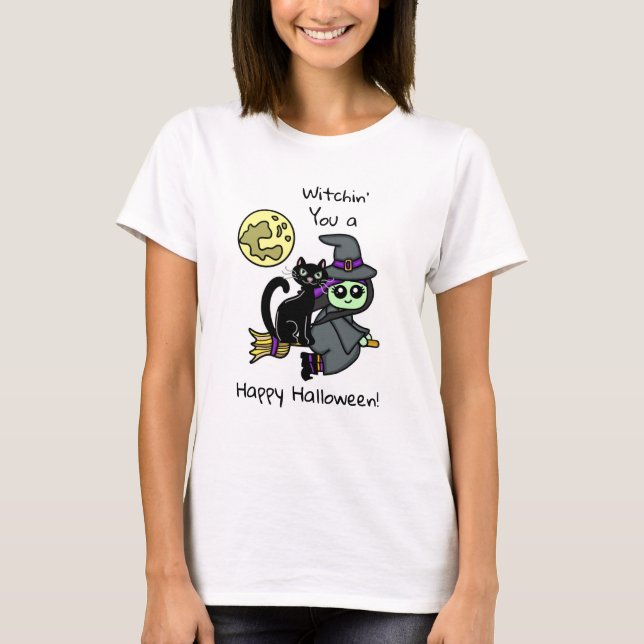 Witchin dir einen glücklichen Halloween-T - Shirt (Vorderseite)