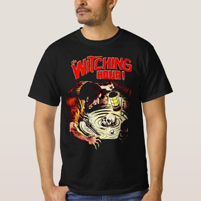 Witching Hour Comic Horror Halloween T-Shirt (Vorderseite)