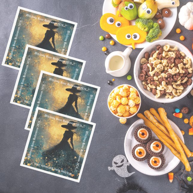 Witching-Hour-Halloween-Party Serviette (Witching Hour Halloween Party Napkins)