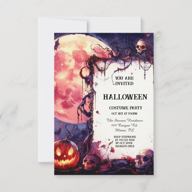 Witching Hour Whimsy: Tailored Halloween Einladung (Vorderseite)