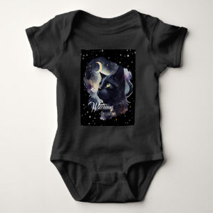 Witchling Dreams Black Cat and Stars Baby Strampler