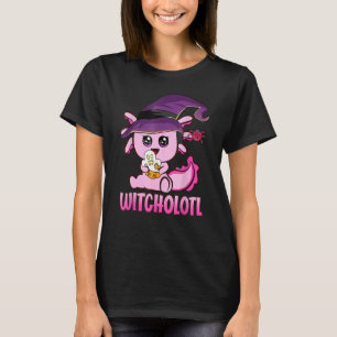 Witcholotl Niedlich Axolotl Hexenechse Halloween S T-Shirt