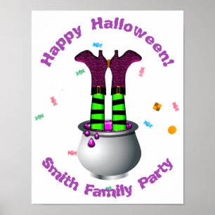 Witch's Legs & Brew in Purple & Green Poster