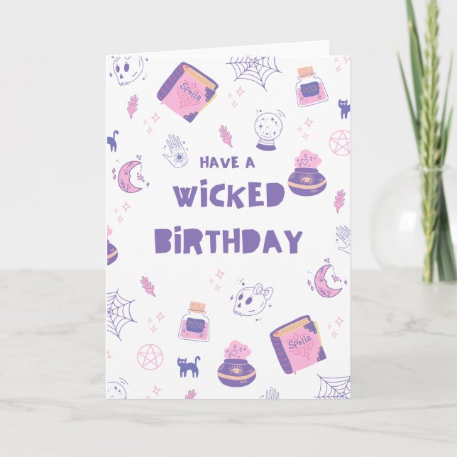 Witchy Birthday Card Karte (Vorderseite)