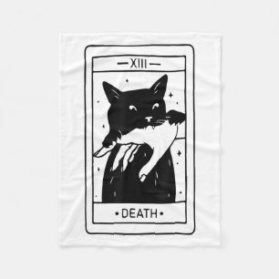 Witchy Black Cat Halloween Tarot Card Funny für mi Fleecedecke