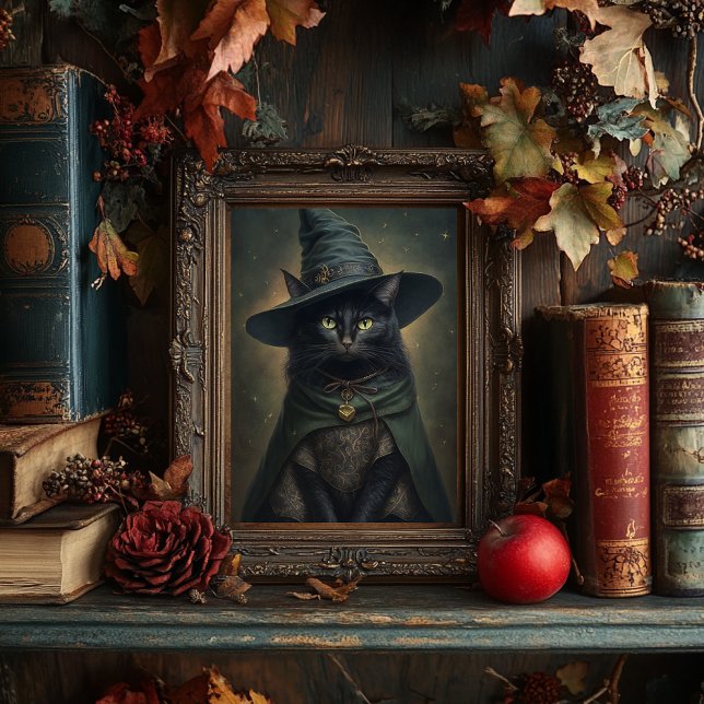 Witchy Black Cat - Vintages Halloween-Poster Poster (Von Creator hochgeladen)