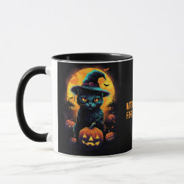 WITCHY BREW für ((Name), Black Cat Halloween Tasse