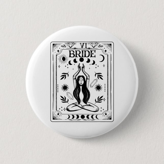 Witchy Bride Coven Tarot Celestial Gothic Bachelor Button (Vorderseite)