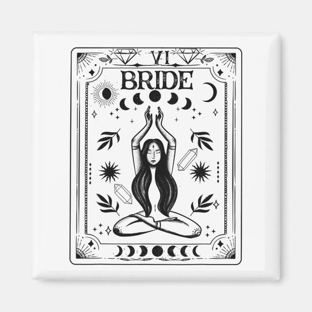 Witchy Bride Coven Tarot Celestial Gothic Bachelor Magnet (Vorne)