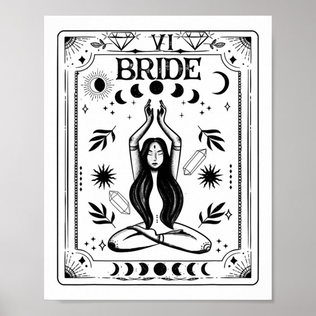 Witchy Bride Coven Tarot Celestial Gothic Bachelor Poster (Vorne)