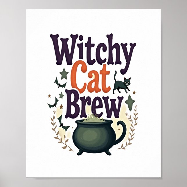 Witchy Cat Brew Poster (Vorne)
