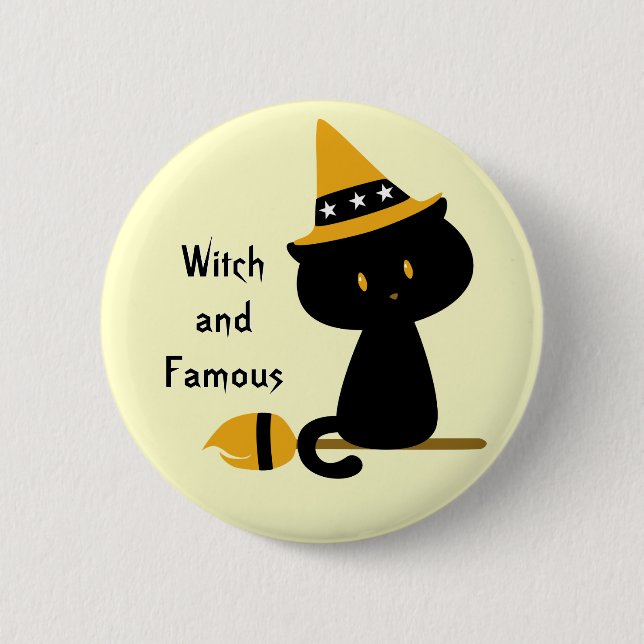Witchy Cat Button (Vorderseite)