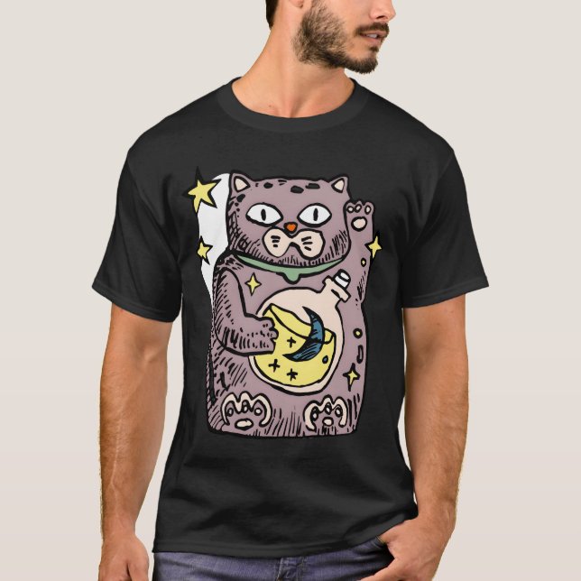 Witchy Cat-Geschenk T-Shirt (Vorderseite)