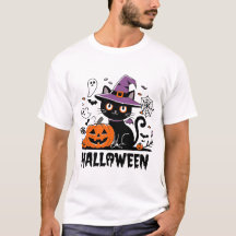 Witchy Cat mit Pumpkins - Halloween Spaß