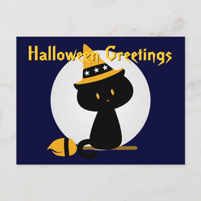Witchy Cat Postcard Postkarte (Vorderseite)