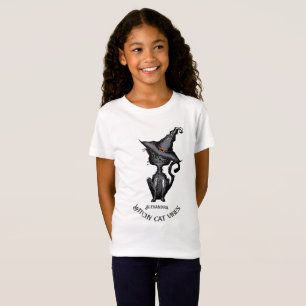Witchy Cat Vibes Spooky Niedlich Editable Hallowee T-Shirt