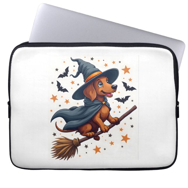 Witchy Dackel Delight Laptopschutzhülle (Vorderseite)