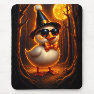 Witchy Duck Halloween Mouse Pad - Funny Cartoon An Mousepad