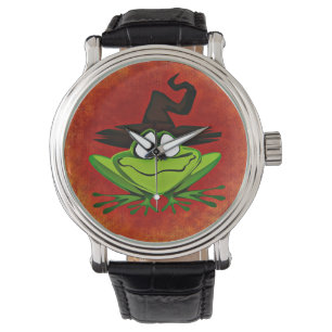 Witchy Frog Vintage Lederriemen Armbanduhr