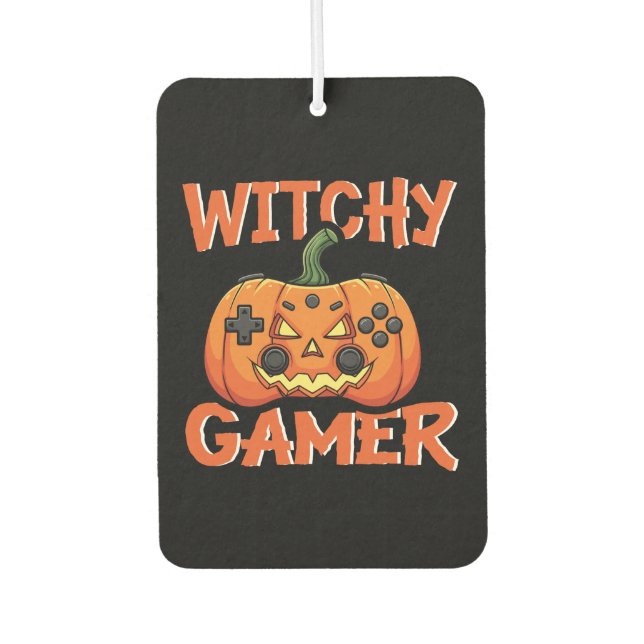 Witchy Gamer Halloween Autolufterfrischer (Vorderseite)