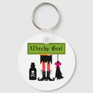 Witchy Girl Halloween T - Shirt und Geschenke Schlüsselanhänger