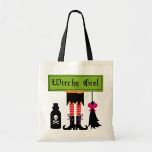 Witchy Girl Halloween T - Shirt und Geschenke Tragetasche