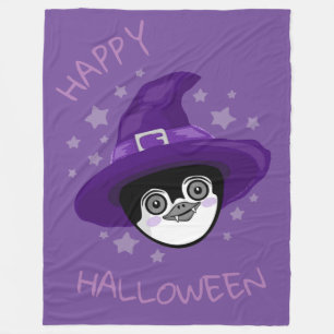 Witchy Halloween Penguin Fleecedecke