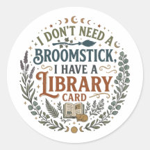 Witchy Librarian Library Card Book Lover