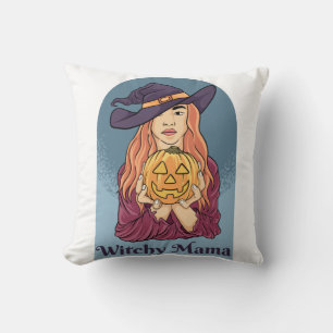 Witchy Mama Ghost Funny Halloween Groovy Kissen