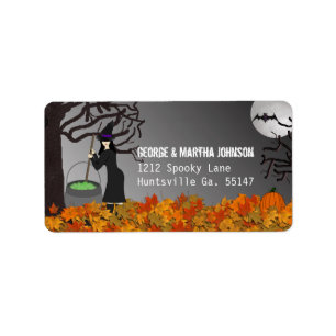 Witchy Nachthalloween-Adressen-Aufkleber Adressaufkleber