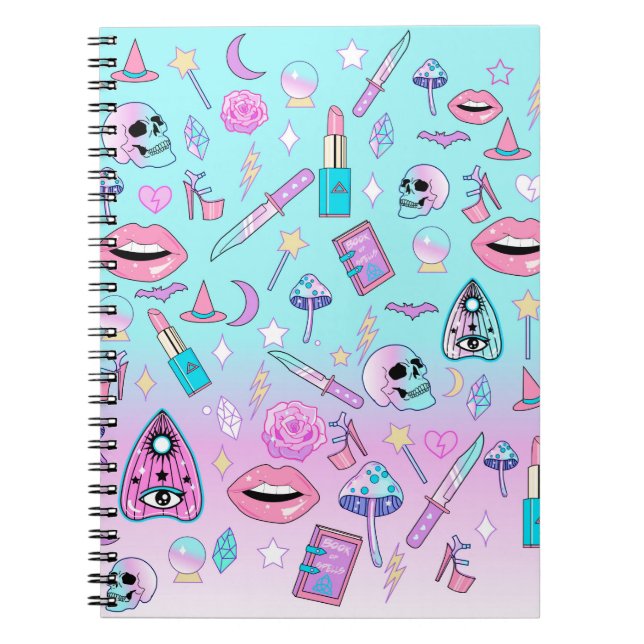 Witchy Pastel Goth Girly Creepy Niedlich Kawaii Notizblock (Vorderseite)