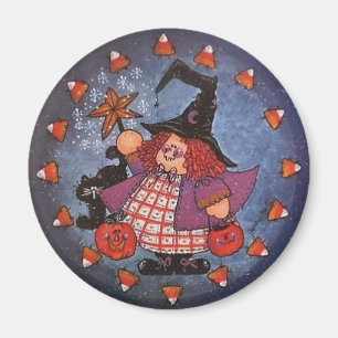Witchy Poo Knopf-Magnet Magnet