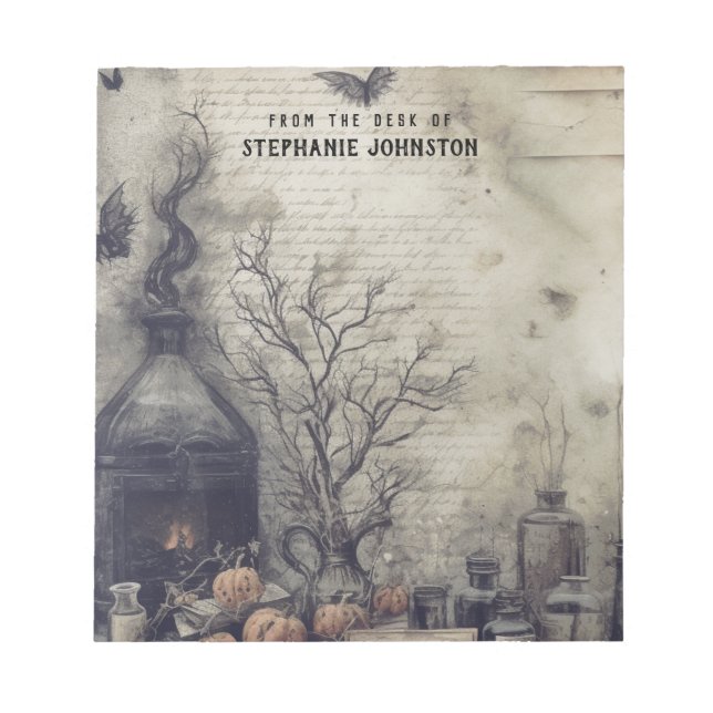 Witchy Potion Dark Academia Ästhetische Pumpkins Notizblock (Vorderseite)