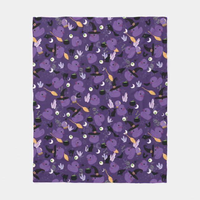 Witchy Rubber Ducks Fleece Blanket (Vorderseite)