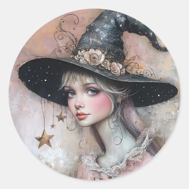 Witchy Runder Aufkleber (Vorderseite)